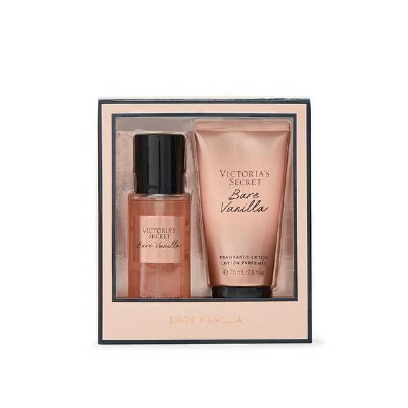 Set Cadou Victoria Secret, Bare Vanilla Gift Set, Spray corp 75 ml + Body Lotion 75 ml